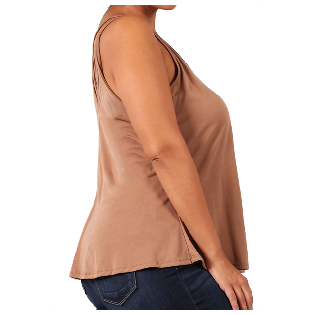 Women's Spaghetti Strap Sleeveless Blouse Camel Photo 2