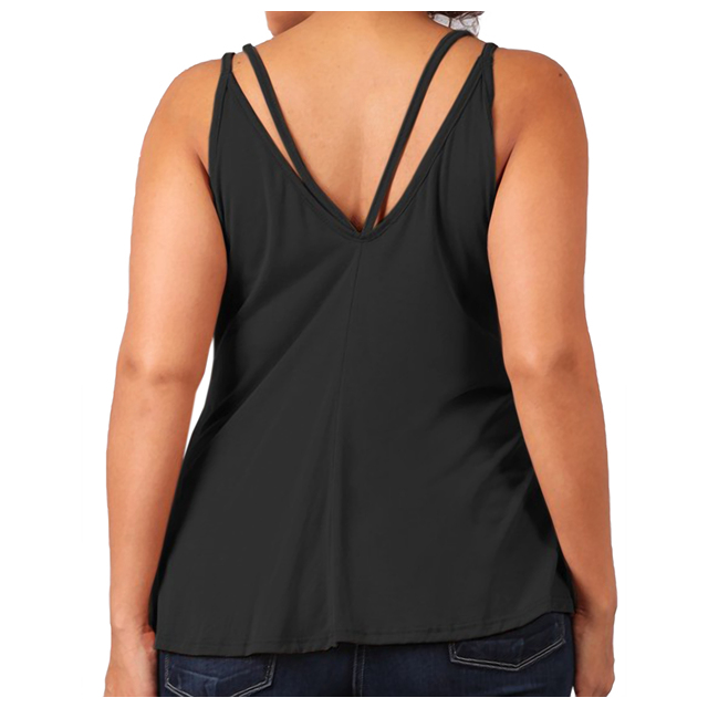 Women's Spaghetti Strap Sleeveless Blouse Black Photo 1