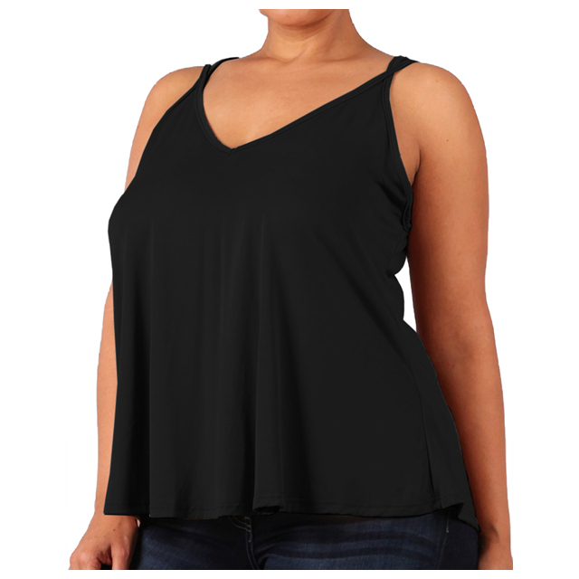 Women's Spaghetti Strap Sleeveless Blouse Black Photo 2