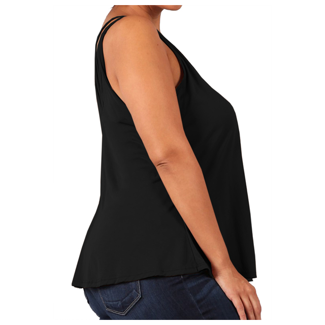 Women's Spaghetti Strap Sleeveless Blouse Black Photo 2