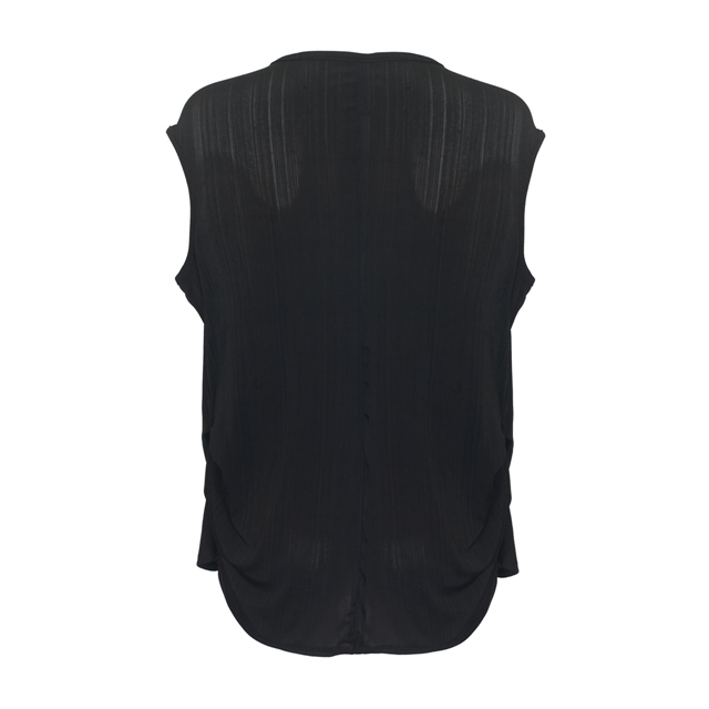 Women's Draped Bodice Blouse Black Photo 2
