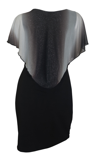 Plus Size Layered Poncho Dress Glitter Gray Photo 2