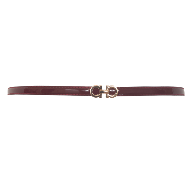 Plus size Adjustable Patent Leather Skinny Belt Red Photo 1