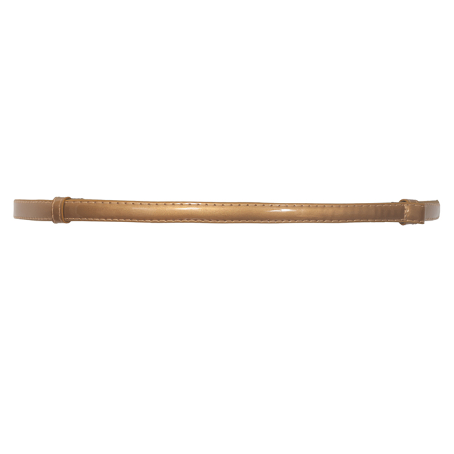 Plus size Adjustable Patent Leather Skinny Belt Gold 18214 Photo 1