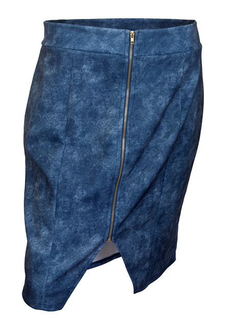 Plus Size Zipper Front Mini Skirt Denim Photo 1