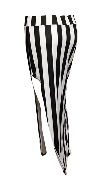Plus size Side Split Skirt Stripe Print Photo 3