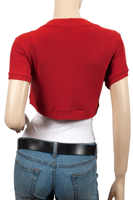 Plus Size Cropped Bolero Shrug Red Photo 3