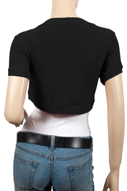 Plus Size Cropped Bolero Shrug Black Photo 3