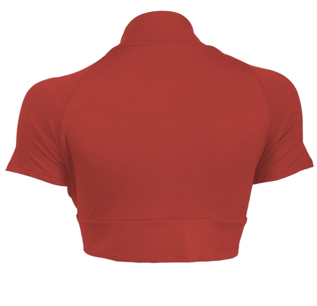 Plus Size Open Front Cropped Bolero Shrug Coral2 Photo 2
