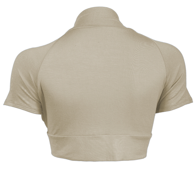 Plus Size Open Front Cropped Bolero Shrug Khaki2 Photo 2