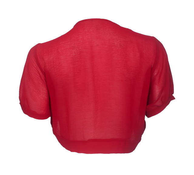 Plus size Sheer Open Front Bolero Shrug Red Photo 2