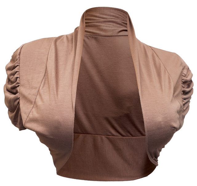 Plus size Ruched Sleeves Cropped Bolero Shrug Coco Photo 1
