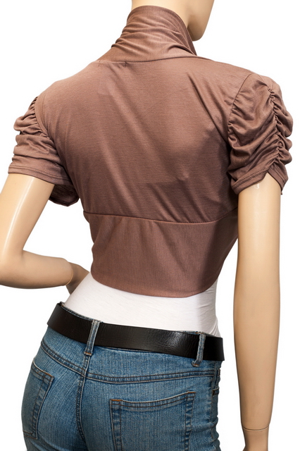 Plus size Ruched Sleeves Cropped Bolero Shrug Coco Photo 2