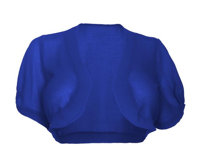 Plus size Sheer Open Front Bolero Shrug Blue Photo 1
