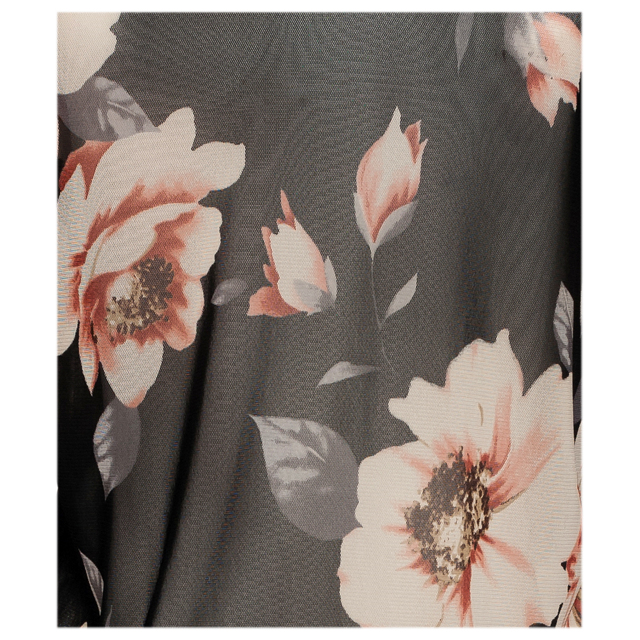 Plus Size Sheer Floral Print Mesh Evening Party Maxi Dress Black Photo 2