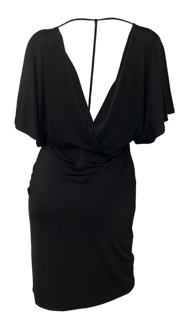 Plus size Deep V-Neck Wrap Bodice Dress Black 18528 Photo 2