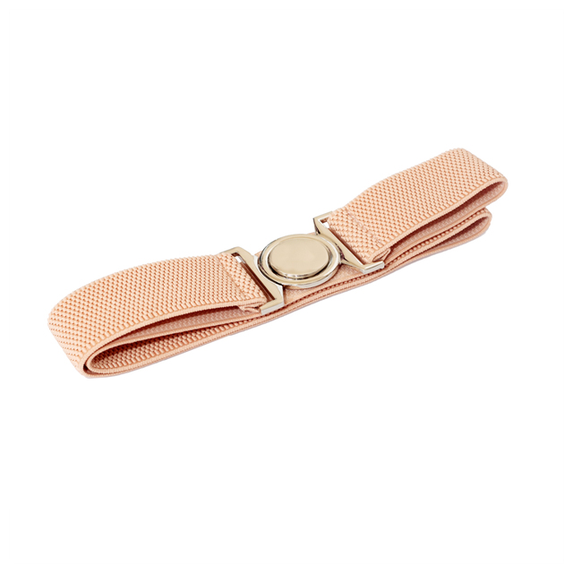 Plus size Round Buckle Elastic Belt Baby Pink Photo 3