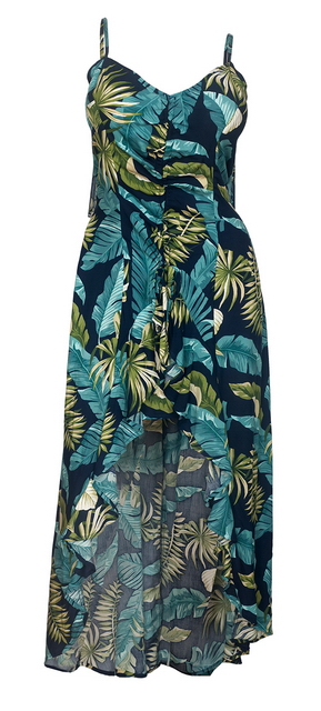 Plus Size Sleeveless High Low Dress Designer Print Photo 1