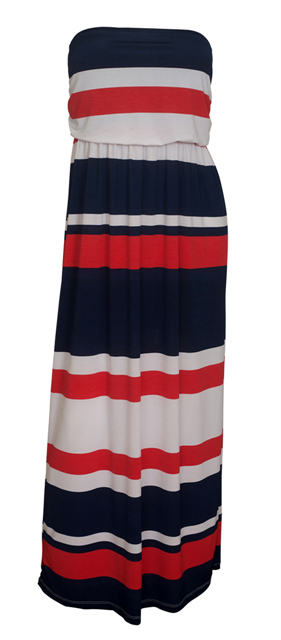 Plus size Colorblock Maxi Tube Dress Red Photo 1