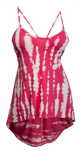 Plus size High-Low Racerback Tunic Top Designer Print Red Photo 1