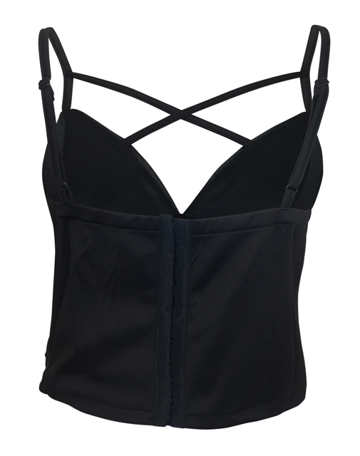 Plus Size Strappy Leatherette Bralette Bra Top Black Photo 2