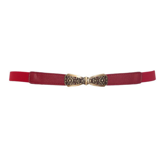 Plus size Bow Buckle Elastic Belt Red Photo 1