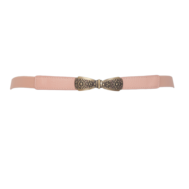 Plus size Bow Buckle Elastic Belt Pink Photo 1