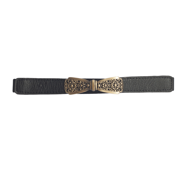 Plus size Bow Buckle Elastic Belt Black Photo 1