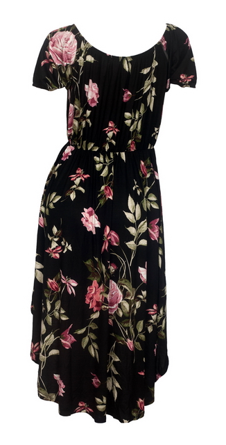 Plus Size Babydoll High Low Top Black Photo 2