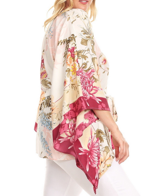 Plus Size Crochet Poncho Top Pink Photo 2