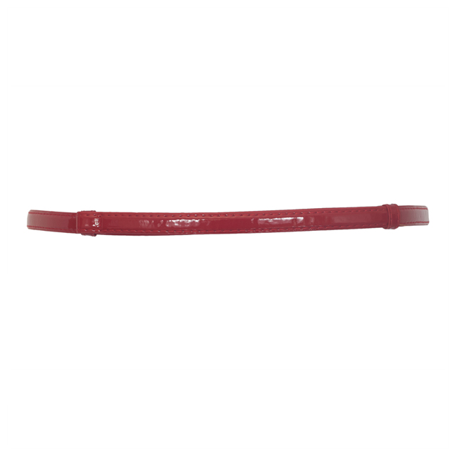 Plus size Flower Buckle Adjustable Patent Leather Skinny Belt Red Photo 1