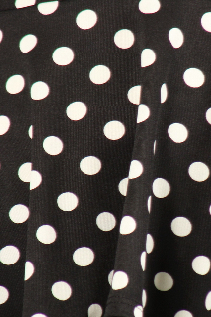 Plus Size V-neck Polka Dot Top Black Photo 2