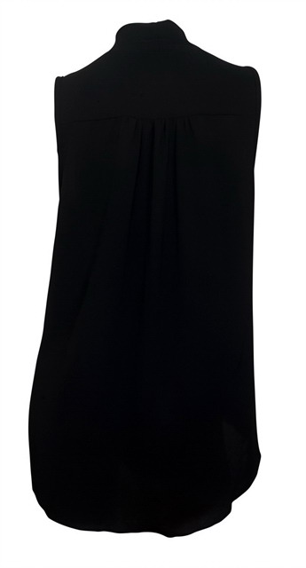 Plus Size Low Cut V-Neck Hi-Lo Sleeveless Blouse Black Photo 2