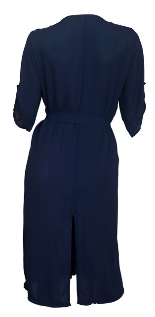 Plus size Chiffon Longline Cardigan Navy Photo 2