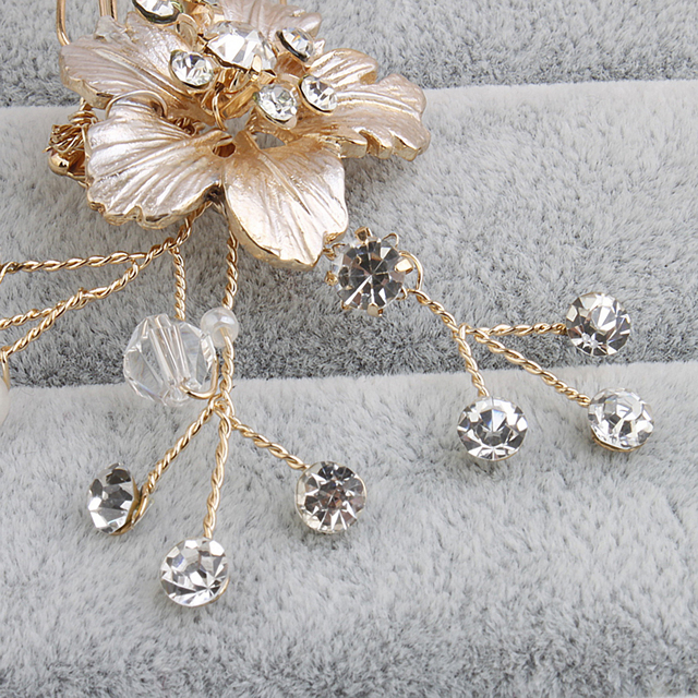 eVogues Bridal Prom Flower Side Hair Comb Accessory Rhinestone Headpiece Silver Photo 3