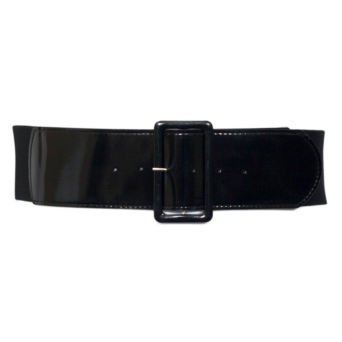 Women's Wide Patent Leather Fashion Belt Black Photo 1