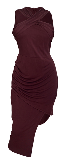 Plus Size Sleeveless Asymmetrical Hem Dress Mauve Photo 1