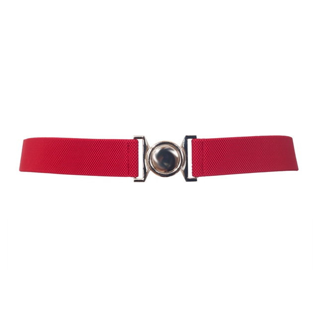 Plus size Round Buckle Elastic Belt Red Photo 1
