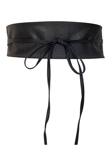 Plus size Faux Leather Obi Waistband Sash Belt Black Photo 2