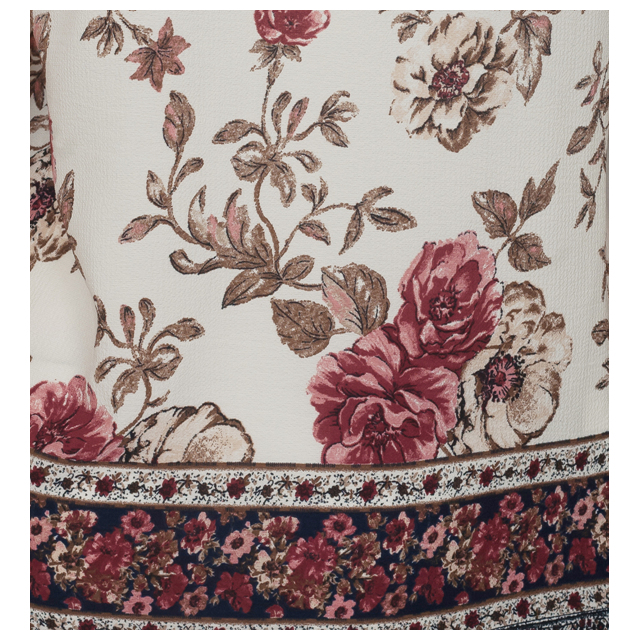 Plus Size Long Sleeve Top White Floral Print Photo 2