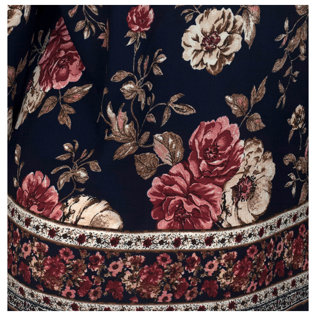 Plus Size Long Sleeve Top Navy Floral Print Photo 2