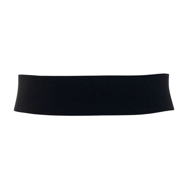 Plus Size Interlock Elastic Belt with Hook Closure Black Photo 1