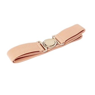 Plus size Round Buckle Elastic Belt Baby Pink