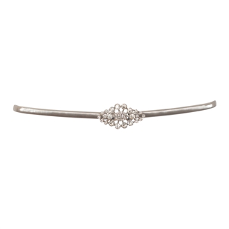 Plus size Rhinestone Pendant Buckle Metal Elastic Waist Belt Silver Tone