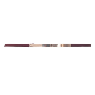 Plus size Metallic Buckle Skinny Elastic Stretch Belt Wine