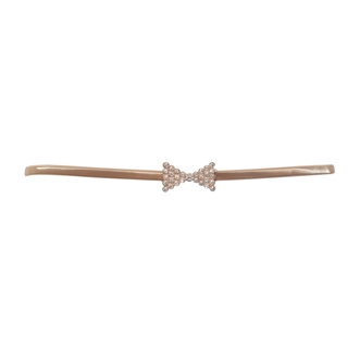 Plus size Bow Pendant Buckle Metal Elastic Waist Belt Gold Tone