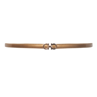 Plus size Adjustable Patent Leather Skinny Belt Gold 18214