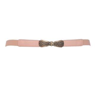 Plus size Bow Buckle Elastic Belt Pink