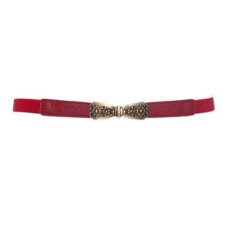 Plus size Bow Buckle Elastic Belt Red