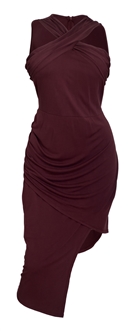 Plus Size Sleeveless Asymmetrical Hem Dress Mauve